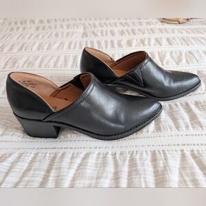 a.n.a Amity Black Leather Slip-On Shoes